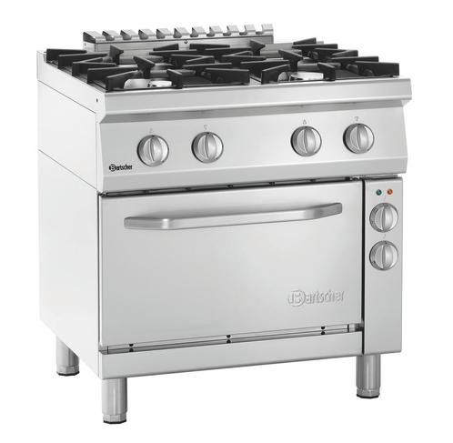 Bartscher Gasfornuis 70040 EB11 | 4 Pitten | Convectieoven 1, Zakelijke goederen, Horeca | Keukenapparatuur, Nieuw in verpakking