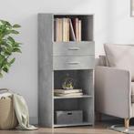 vidaXL buffetkast 50x42,5x124 cm bewerkt hout betongrijs, Huis en Inrichting, Kasten | Buffetkasten, Verzenden, 100 tot 150 cm