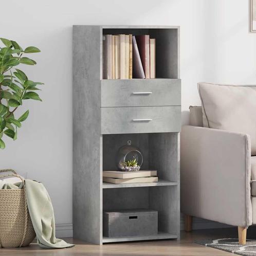 vidaXL buffetkast 50x42,5x124 cm bewerkt hout betongrijs, Huis en Inrichting, Kasten | Buffetkasten, 25 tot 50 cm, Nieuw, Overige houtsoorten