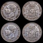 Spanje. Alfonso XII. 2 Pesetas 1882/1883 MSM - Madrid (2