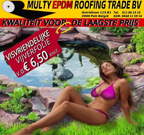 VIJVER DAK- FOLIE SPOTGOEDKOOP 1mm v.a. € 6,50 m² excl.btw, Doe-het-zelf en Verbouw, Dakpannen en Dakbedekking, Zwart, 15 m² of meer