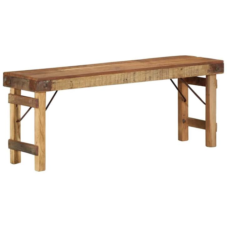 vidaXL Bank Naturel 110 x 35 x 46 cm Hergebruikt Oud Hout, Huis en Inrichting, Banken | Bankstellen, Nieuw, Hout, Verzenden