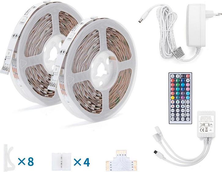 Led Strip - RGB - IP65 - 2x 5M - Zelfklevend - Aigostar, Huis en Inrichting, Lampen | Overige, Zo goed als nieuw, Verzenden