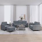 vidaXL 4-delige Loungeset met kussens fluweel donkergrijs, Huis en Inrichting, Banken | Bankstellen, Verzenden, Nieuw, Vierpersoons of meer