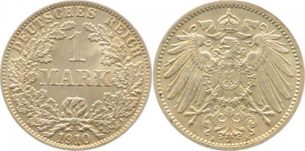 Duitsland 1 Mark 1910 A J 017 Kaiserreich zilver, Postzegels en Munten, Munten | Europa | Niet-Euromunten, Verzenden