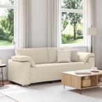 vidaXL Bank Beige 219 x 77 x 82 cm Linnen-mix stof, Huis en Inrichting, Verzenden, Nieuw, Stof, 200 tot 250 cm