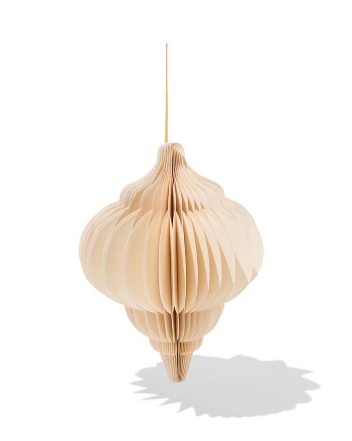 HEMA Honeycomb ornament 35cm papier crème, Diversen, Kerst, Nieuw, Verzenden