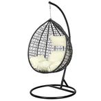 Hangstoel - Ei stoel - met frame - zwart-beige - tot 125 kg