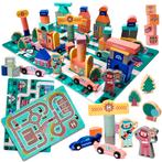 Educatieve Houten Blokken Set Stad – 160-delig – Met, Ophalen of Verzenden, Nieuw