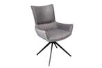 Draaibare design stoel ALPINE grijs lichtgrijs armleuningen, Huis en Inrichting, Fauteuils, Ophalen of Verzenden, Nieuw