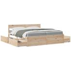 vidaXL Bed met lades en matras massief grenenhout 200x200 cm, Bruin, Verzenden, Overige maten, 200 cm