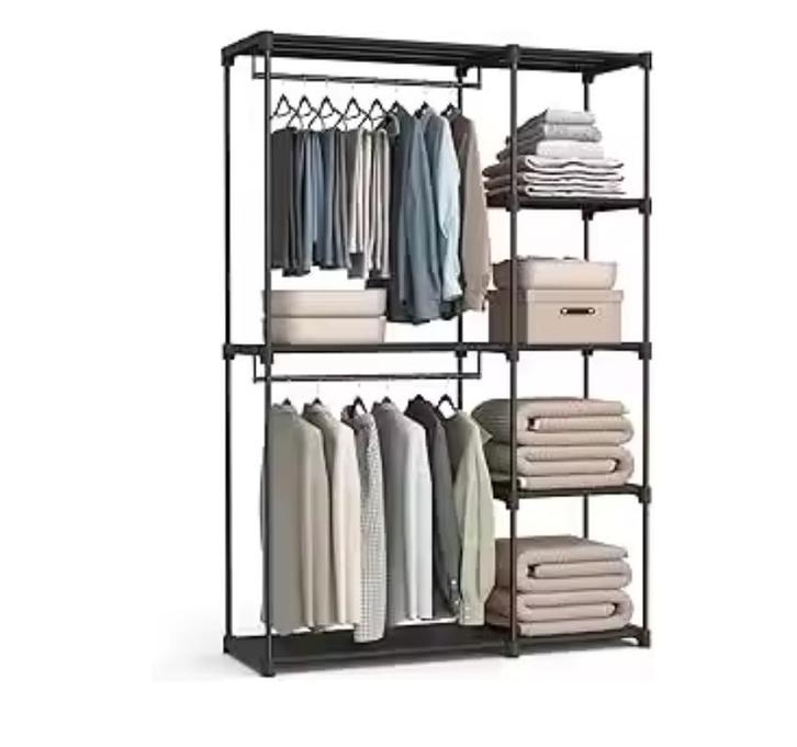 Vrijstaand Kledingrek met Dubbele Stang – Ruim Opbergrek, Huis en Inrichting, Kasten | Kledingkasten, Nieuw, Verzenden