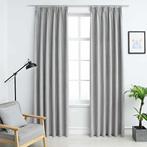 vidaXL Gordijnen verduisterend met haken 2 st 140x245 cm, Verzenden, Nieuw, Grijs
