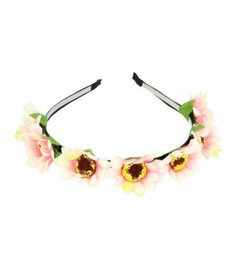 Haarband Diadeem Bloemen 3cm Licht Roze, Sieraden, Tassen en Uiterlijk, Uiterlijk | Haarverzorging