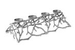Elegante kaarsenhouder ABSTRACT 60cm zilver voor 4 kaarsen -, Huis en Inrichting, Woonaccessoires | Vazen, Ophalen of Verzenden