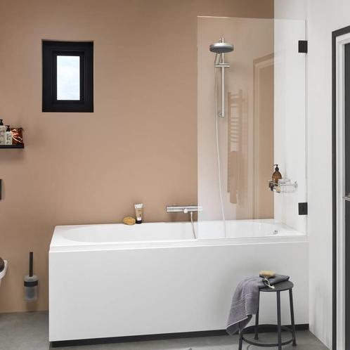 Aanbieding: Badwand I Am 75x160 cm Mat Zwart 1 Deel Helder, Doe-het-zelf en Verbouw, Sanitair, Ophalen of Verzenden