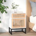 vidaXL Nachtkastje 40x30x55,5 cm bewerkt hout en ijzer wit, Huis en Inrichting, Slaapkamer | Nachtkastjes, Minder dan 45 cm, Verzenden