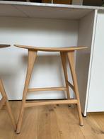 Houten Barkrukken Ethnicraft Osso barkruk 65 geolied eiken, Huis en Inrichting, Ophalen, 60 tot 90 cm, Zo goed als nieuw, Hout