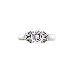 Platina ring met diamant 850, Sieraden, Tassen en Uiterlijk, Ringen, Verzenden, Zo goed als nieuw, Wit