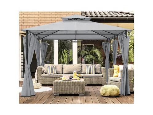 Veiling - Luxe prieel Vernazza + LED-verlichting    -Grijs-, Tuin en Terras, Partytenten