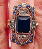 Zonder Minimumprijs - Ring - 9 kt. Roségoud, Zilver Saffier, Nieuw