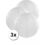 Witte feest versiering lampionnen 50 cm 3x stuks - Lampion.., Ophalen of Verzenden, Nieuw