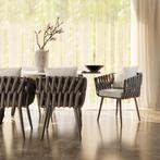 Stoel Lugano in rope-design met aluminium frame - antraciet, Tuin en Terras, Verzenden, Nieuw