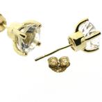9 karaat solitair oorstekers met zirconia (Oorbellen), Sieraden, Tassen en Uiterlijk, Oorbellen, Gebruikt, Overige kleuren, Ophalen of Verzenden