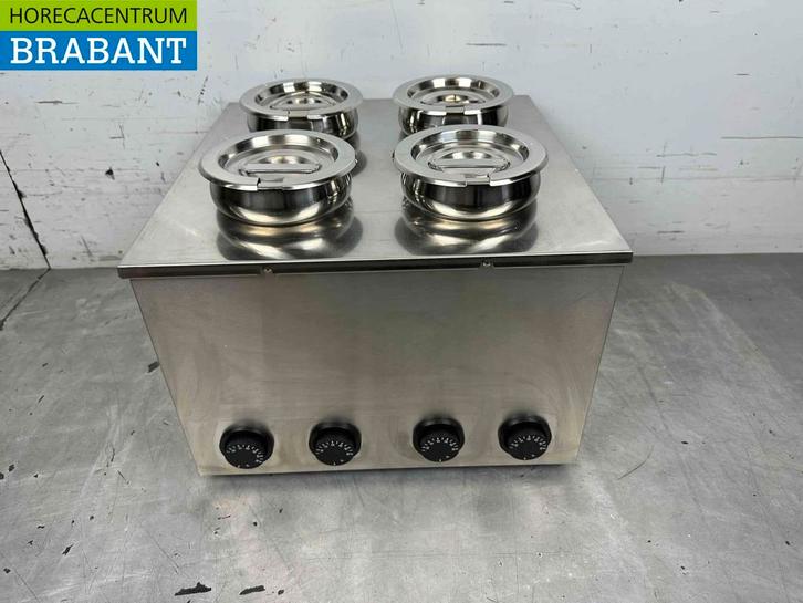 RVS Hotpot Hot Pot bain marie 4 x 2 liter 230V Horeca, Zakelijke goederen, Horeca | Keukenapparatuur, Nieuw in verpakking, Ophalen of Verzenden