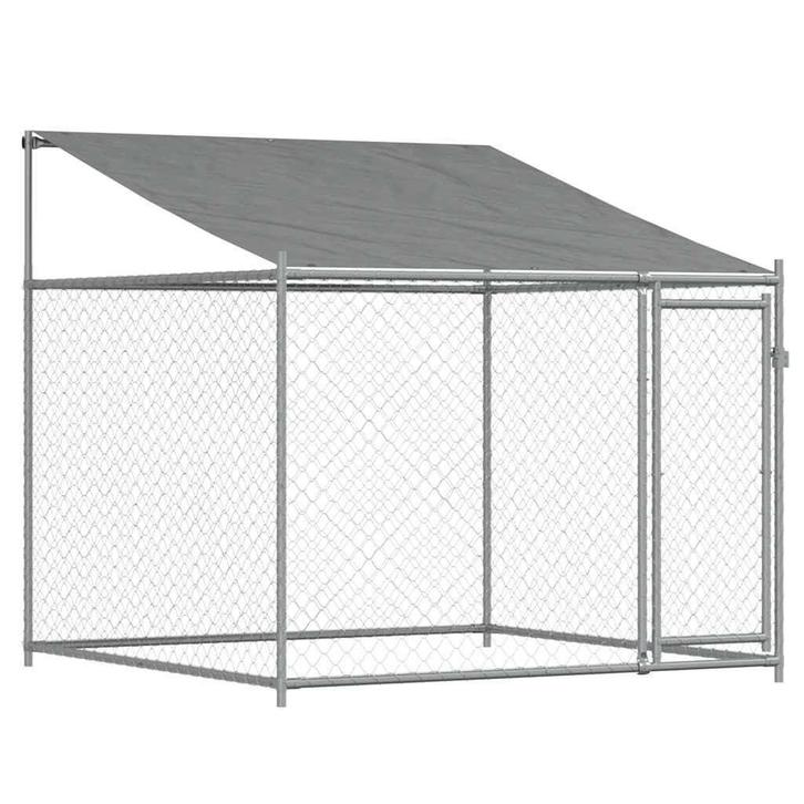 Hondenhok 2x2x2m Staal | Retourdeal | 40% Korting, Dieren en Toebehoren, Hondenhokken, 100 cm of meer, 110 cm of meer, Nieuw, Hondenkennel