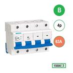 Gacia installatieautomaat 4 polig B63 15KA - N8GH-4B63, Ophalen of Verzenden, Nieuw