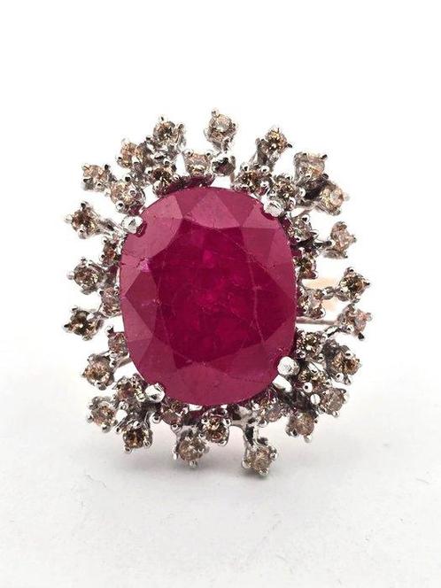 Zonder Minimumprijs - Ring - 10 kt. Roségoud Robijn -, Sieraden, Tassen en Uiterlijk, Ringen