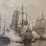 Serie van 24 lithos  Zeeslagen getekend door PJ Schotel uit, Antiek en Kunst, Ophalen of Verzenden