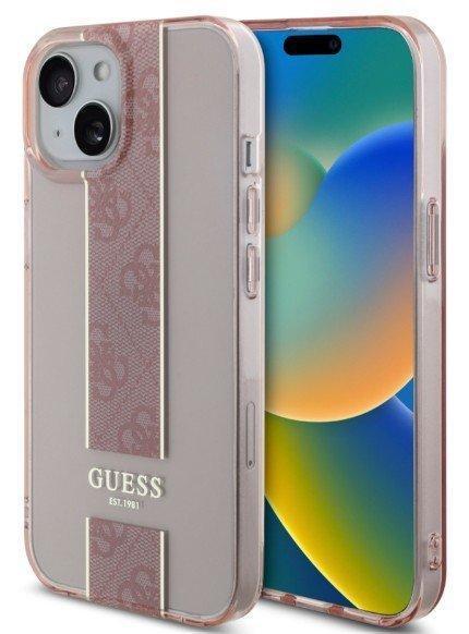 Guess iPhone 15 Backcover hoesje IML 4G Stripe Roze, Telecommunicatie, Mobiele telefoons | Hoesjes en Frontjes | Apple iPhone