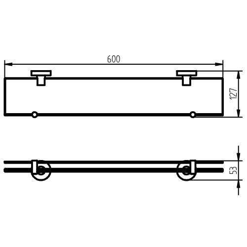 Planchet Kosmos Glas 60x10 cm Mat Zwart, Doe-het-zelf en Verbouw, Sanitair, Ophalen of Verzenden