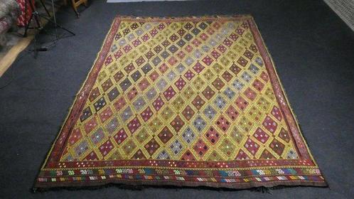oud Turkse kilim met handsteek - Vloerkleed - 265 cm - 190, Huis en Inrichting, Stoffering | Tapijten en Kleden