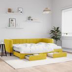 vidaXL Slaapbank met onderschuifbed en lades 80x200 cm, Eenpersoons, Verzenden, Nieuw, 80 cm