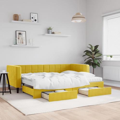 vidaXL Slaapbank met onderschuifbed en lades 80x200 cm, Huis en Inrichting, Slaapkamer | Bedden, 80 cm, 200 cm, Eenpersoons, Nieuw