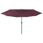 vidaXL Parasol met LED-verlichting 400 cm bordeauxrood, Tuin en Terras, Verzenden, Nieuw, Meer dan 4 meter