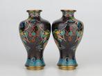 Vaas - Brons - China - Cloisonné Draak Vazen (Zonder, Antiek en Kunst