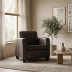 Leren fauteuil Joy - Toledo Caffe (donkerbruin) - Poten, Nieuw, Ophalen of Verzenden, Eigentijds, Klassiek, Modern, 50 tot 75 cm