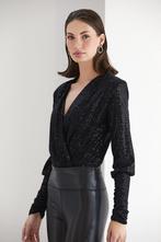 Sparkle Black Long Sleeve Bodysuit - XL, Kleding | Dames, Verzenden, Nieuw