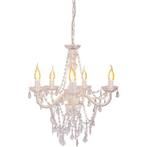 näve Hanglamp 5-delige kroon CECILIA D: 52 cm wit (1 stuk), Verzenden, Nieuw