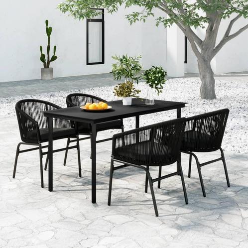 vidaXL 5-delige Tuinset zwart, Tuin en Terras, Tuinsets en Loungesets, Tuinset, Nieuw, 4 zitplaatsen, Kunststof, Verzenden