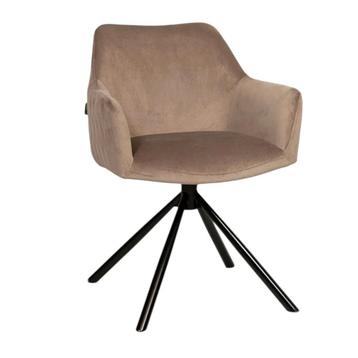 PRACHTIGE Draaibare stoel Furtado taupe velvet beschikbaar voor biedingen
