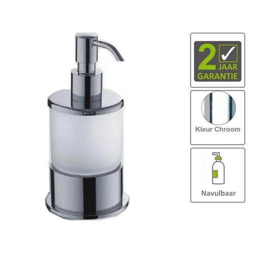 BWS Zeepdispenser Ida Vrijstaande Chroom, Doe-het-zelf en Verbouw, Sanitair, Bad, Nieuw, Chroom, Ophalen of Verzenden
