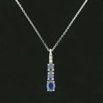 Bibigi - Halsketting - 18 karaat Witgoud Saffier, Sieraden, Tassen en Uiterlijk, Kettingen, Nieuw