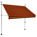 vidaXL Luifel handmatig uittrekbaar 200 cm oranje en bruin, Verzenden, Nieuw