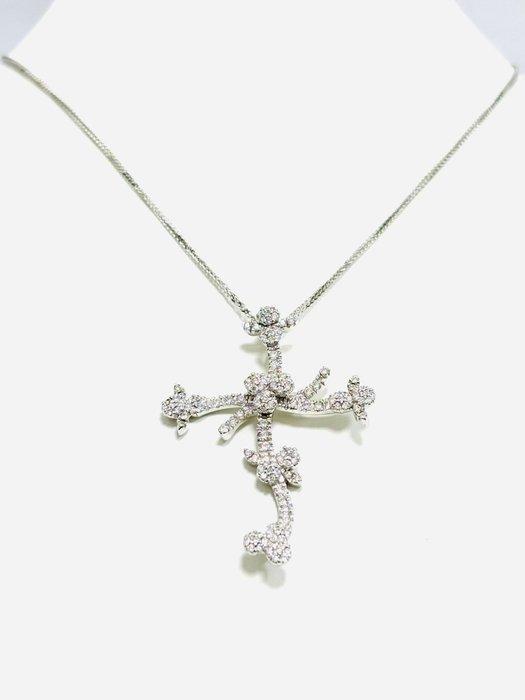 Estrò - Ketting met hanger - 18 karaat Witgoud - 2.50ct. tw., Sieraden, Tassen en Uiterlijk, Antieke sieraden