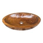 Wastafel | Wasbak | Ovaal | Teakhout | 60x40x12cm | Bruin, Doe-het-zelf en Verbouw, Verzenden, Nieuw, Wastafel